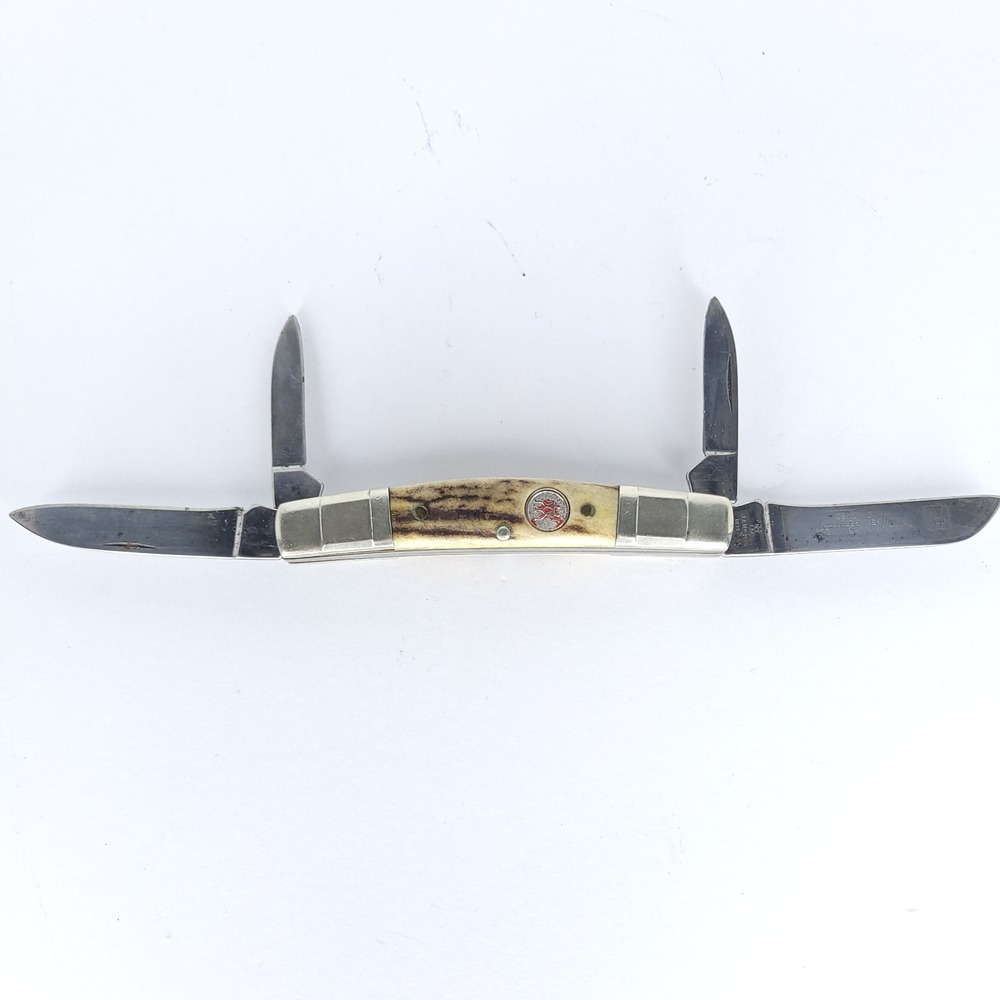 Vintage JA Henckels Congress Knife Jigged Stag Antler Scales on Handle